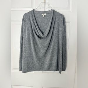 Joie 100% Cashmere Cowl neck long sleeve top gray
